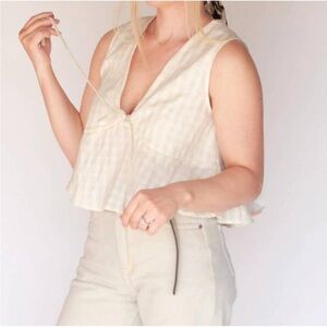 Cream Sleeveless Top